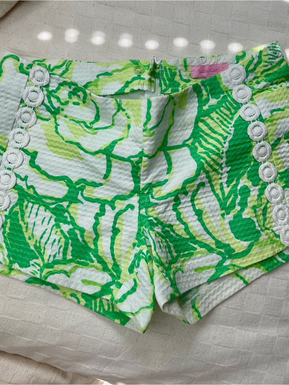 Lilly Pulitzer Lime & White High Waist Printed Shorts